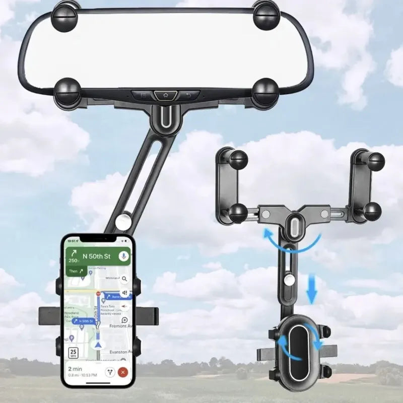 360° Car Rearview Mirror Phone Holder