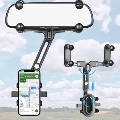 360° Car Rearview Mirror Phone Holder