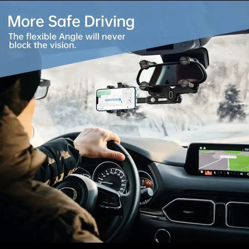 360° Car Rearview Mirror Phone Holder