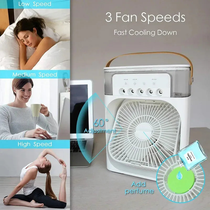 AIR CONDITIONER COOLING FAN WITH ICE